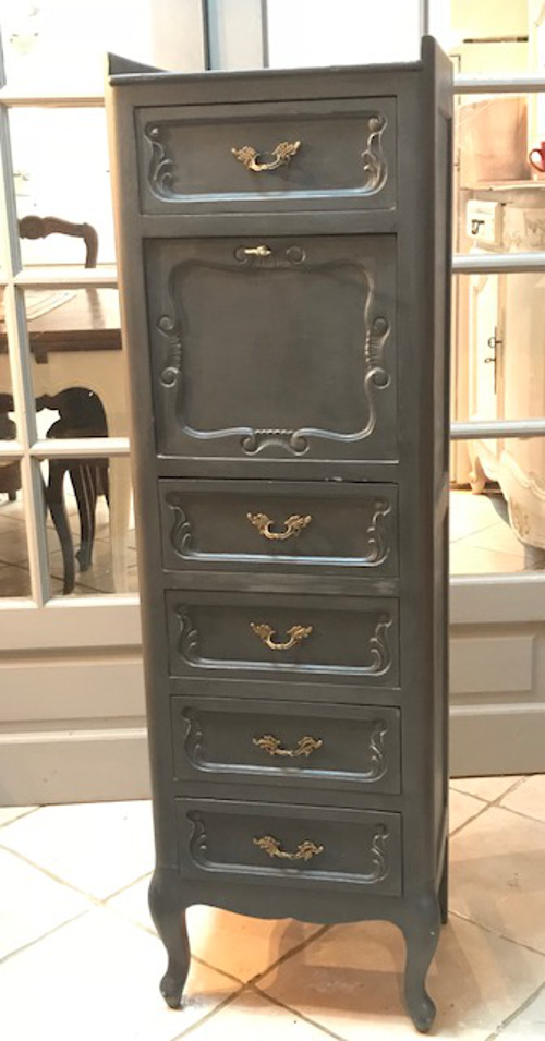 vintage french slim chest of drawers